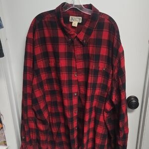 Duluth Trading Co Men's Bold Red and Black Plaid Shirt